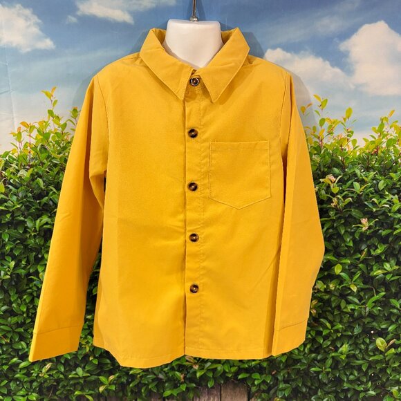 SHEIN Yellow Button Down Collared Long Sleeve Shirt Boys Size 7 (SKU: 143B) - Picture 1 of 4